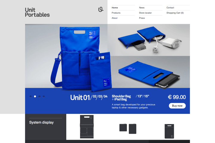 Unit Portables website preview
